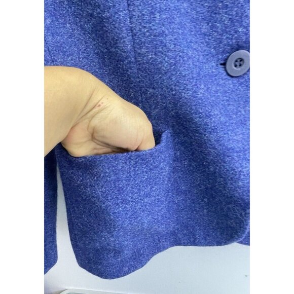 JONES NEW YORK Blazer Jacket 100% Wool Button Up  Blue Size 8 - Picture 16 of 16